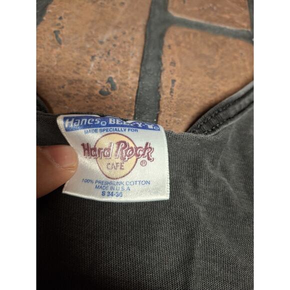 Hard Rock Cafe Shirt Tank Top Made In USA Faded Neon 1980s New Orleans Small - Picture 2 of 4